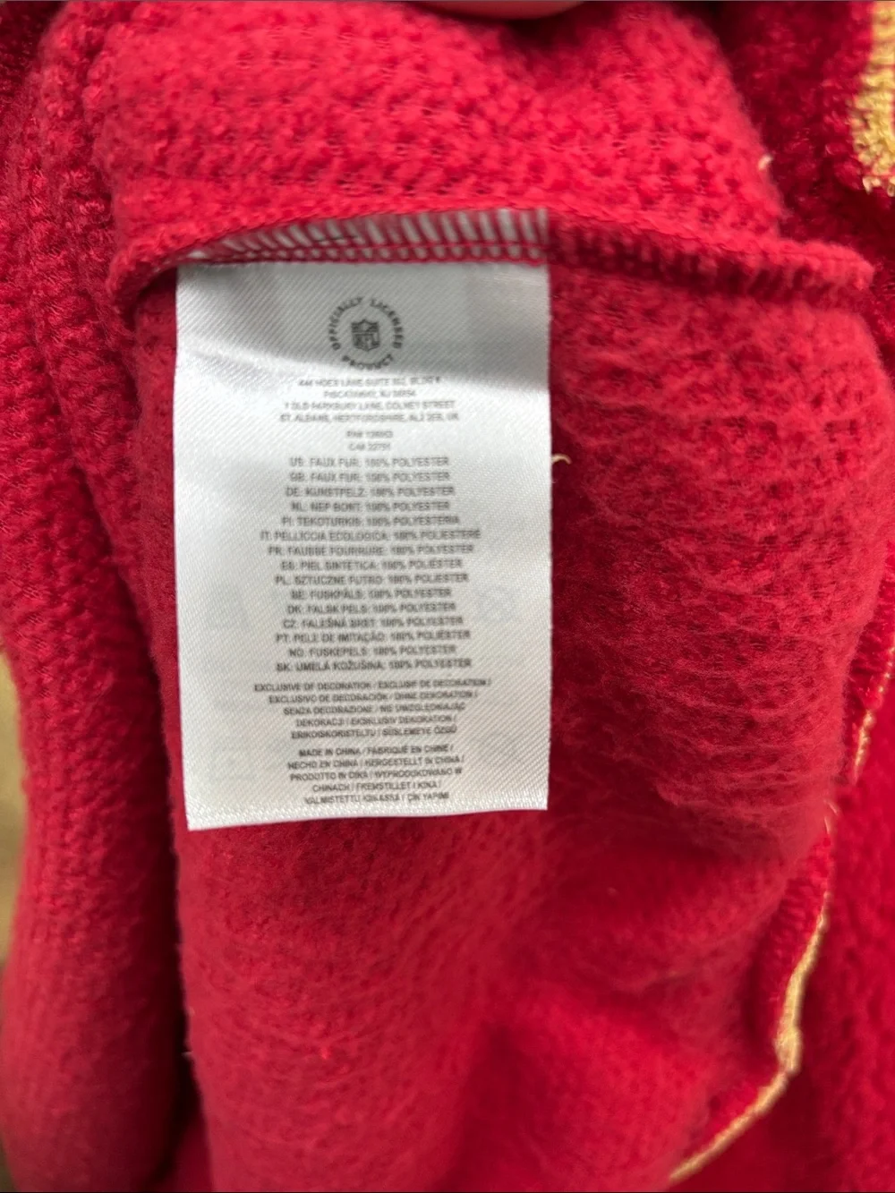 New foco San Francisco 49ers Red Sherpa Pullover Sweatshirt - NFL XL - Picture 7 of 8
